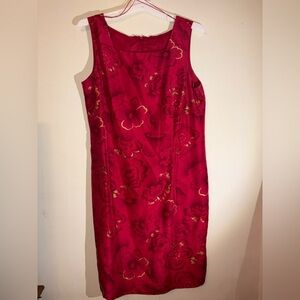 Elegant Red Floral Dress